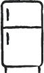 Drawing of a fridge in black outline pencil mark
